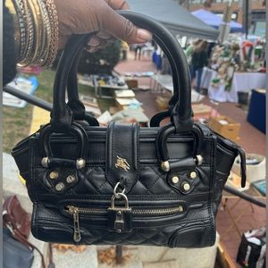 SOLD - Burberry Leather Quilted Mini Manor Bag